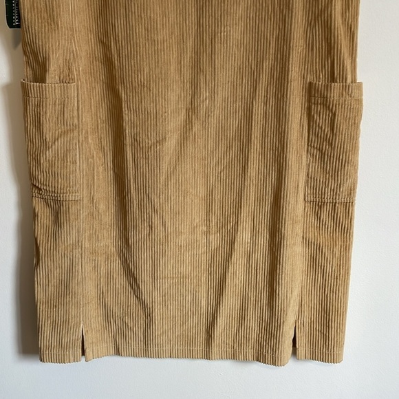 VTG Corduroy Overall Dress 12 Harve Bernard Tan Deadstock Apron NWT Academia - Picture 10 of 14